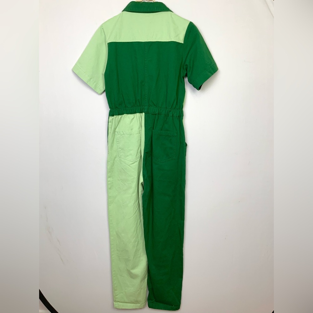 Gorman UK 6 US 2 Dee Green Colorblock Boiler Suit Coveralls Jumpsuit Pockets - Picture 6 of 9